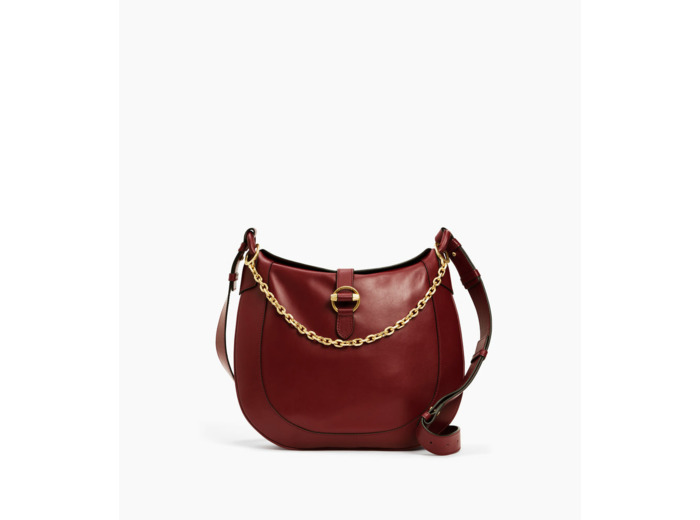 Grand sac bandoulière Pia en cuir lisse