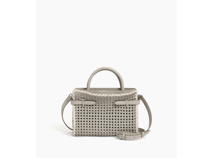 Sac à main moyen modèle Emie en cuir lisse tressé