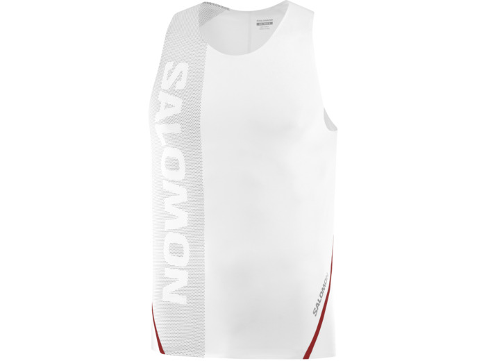 S Lab Speed Singlet White Deep Black