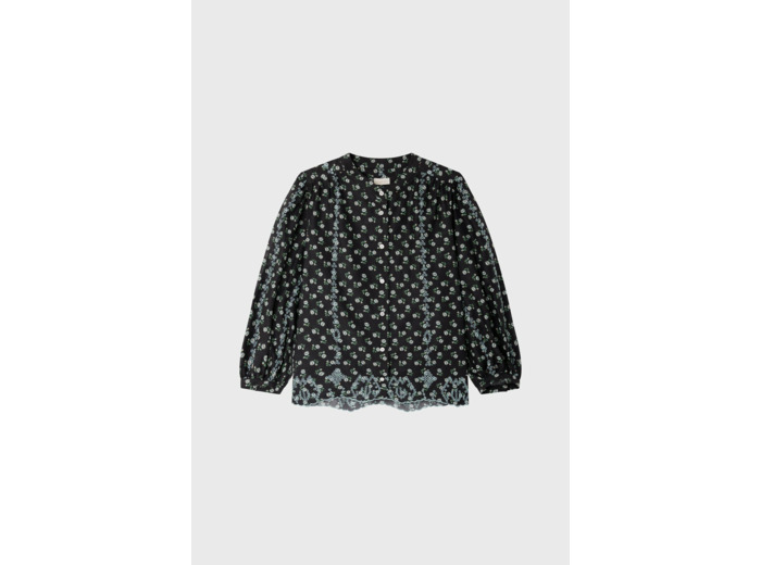 Chemise imprimée brodée en coton - BABI
