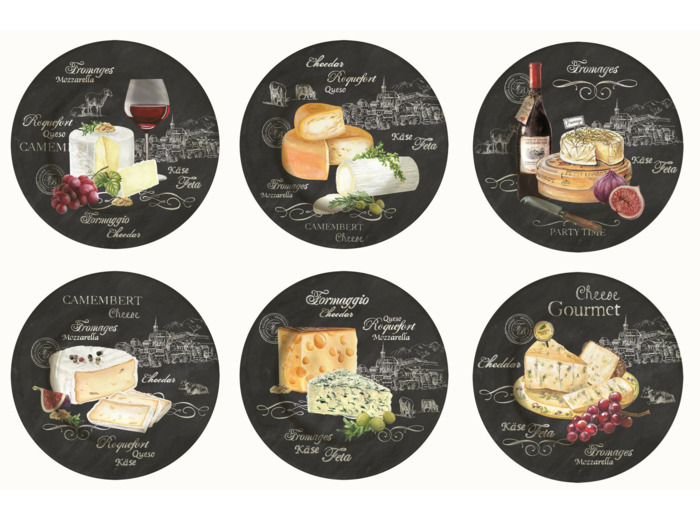 WORLD OF CHEESE Cof 6 assiettes 19cm