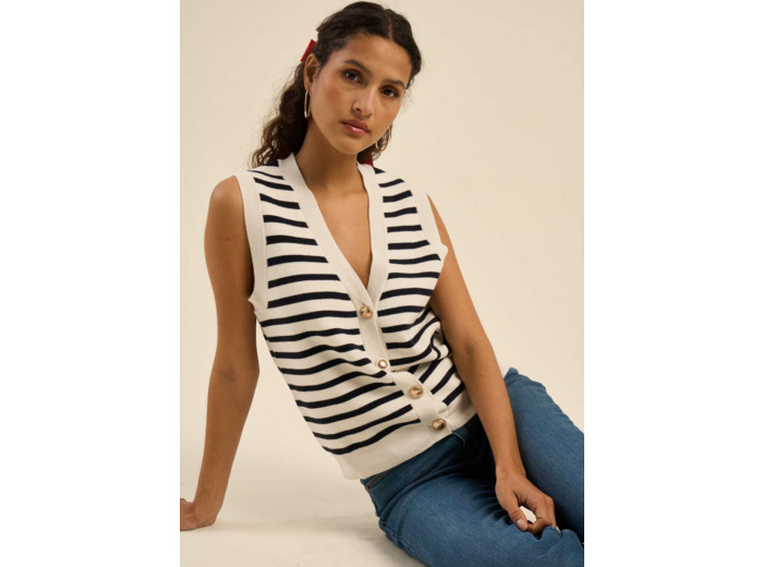 Gilet sans manches avec boutons bijoux