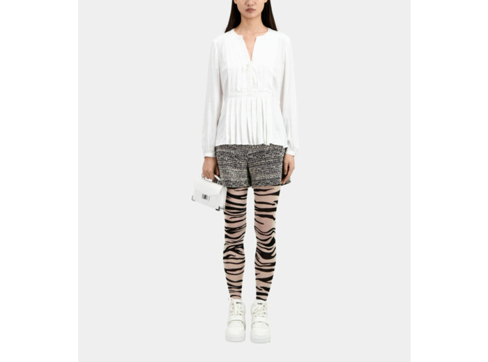 Top Plissee Manches Longues ecru