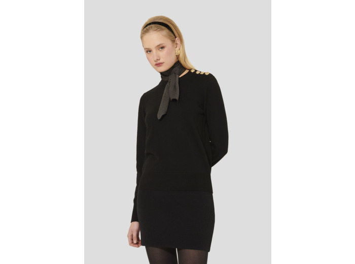 Pull Prunette Noir en Polyester