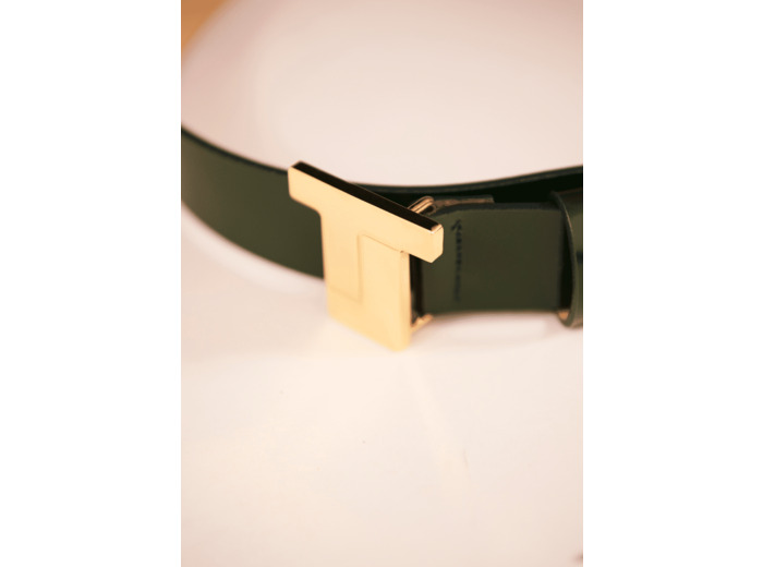 Ceinture Bis Emeraude en Cuir