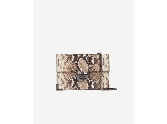 Pochette Emily Moyenne En Cuir Python black white