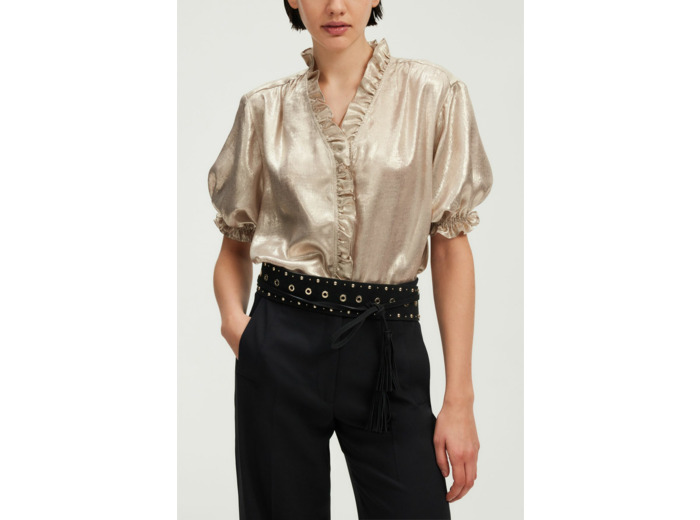 Chemise dorée à volants - UMBERTA