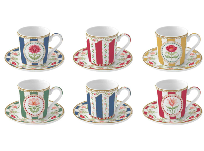 FLOWERY Coffret 6 pt à café
