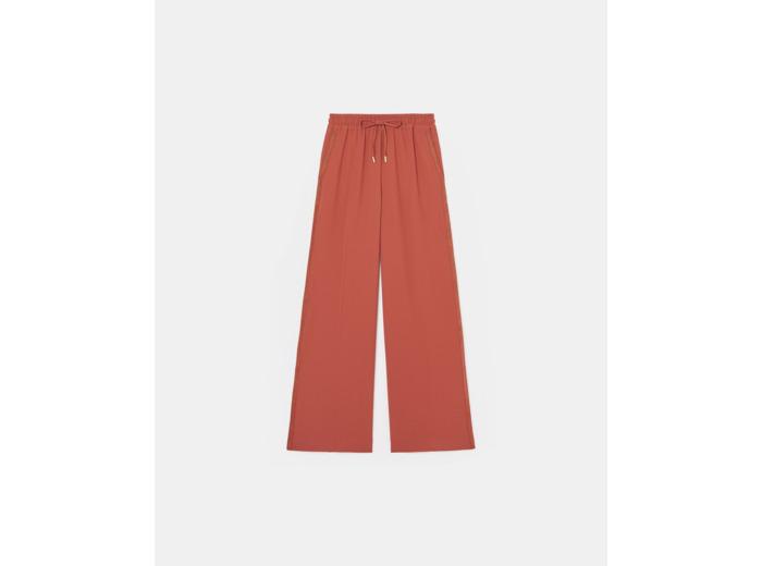 Pantalon ample en crêpe brique