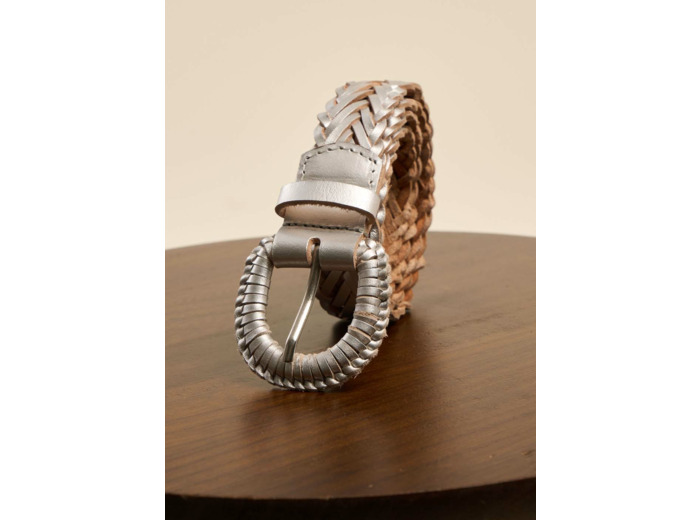 Ceinture tressée en cuir