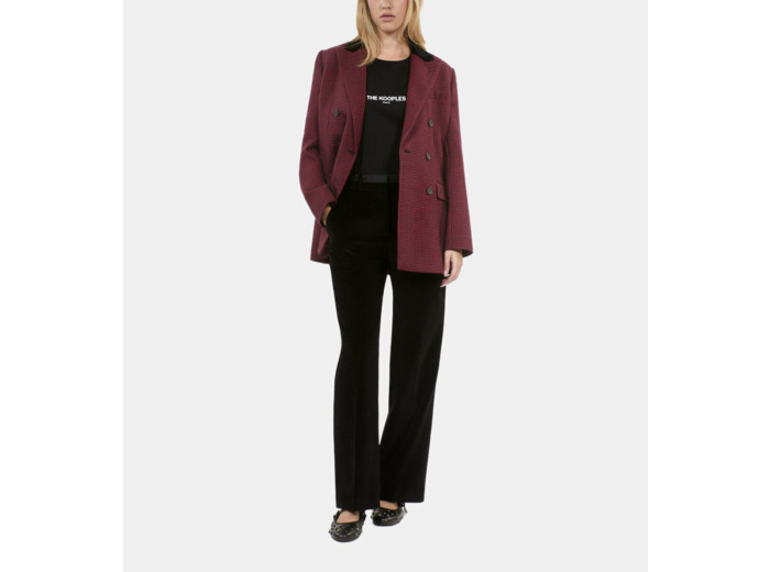 Pantalon Tailleur Droit En Velours Côtelé Noir black