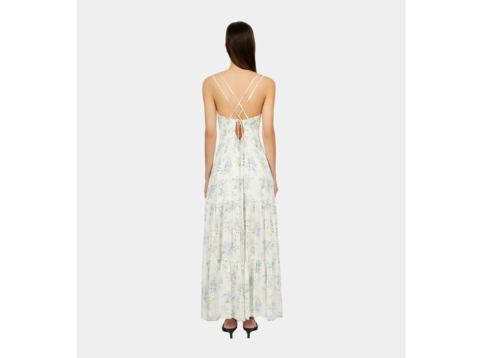 Robe Longue Imprimée Avec Laçage light blue/white