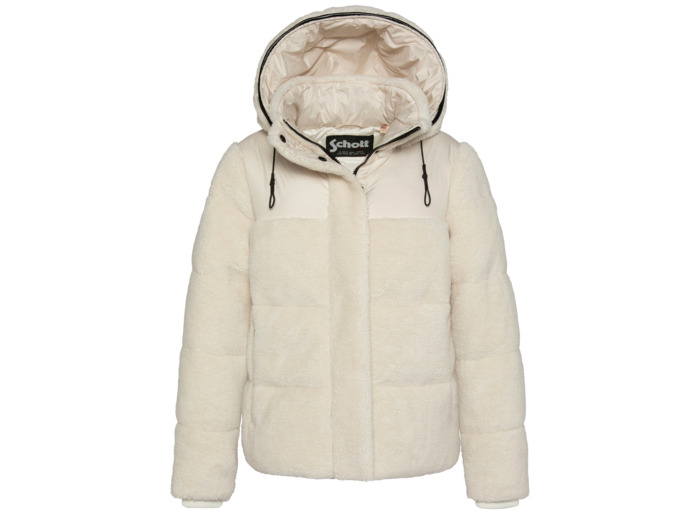 Doudoune bi-matière à capuche