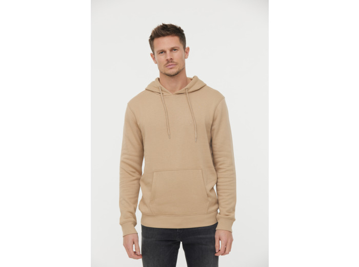 Hoodie basique en coton bio gratté et print poitrine