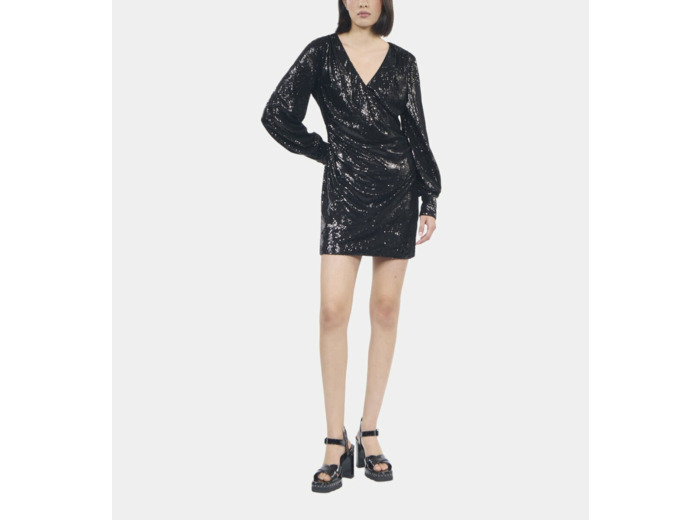 Robe À Sequins Courte Noire black