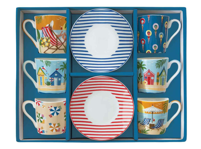 A LA PLAGE Coffret 6 pt à café