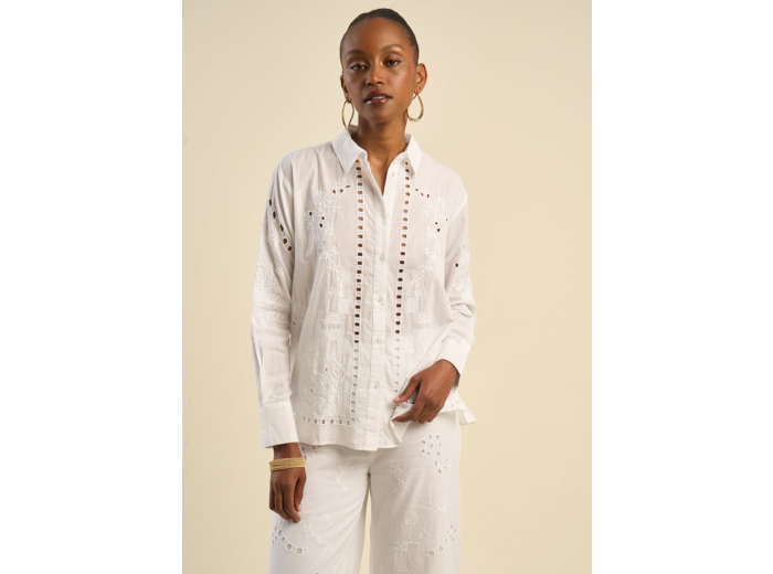 Chemise brodée à manches longues