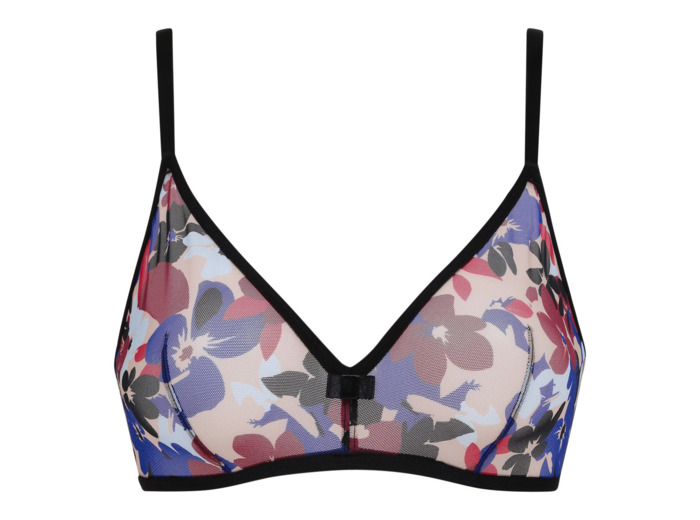 Soutien-gorge triangle souple en tulle floral Flower Transparency