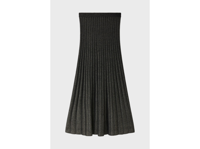 Jupe midi à côtes et lurex - CLAIRETTE