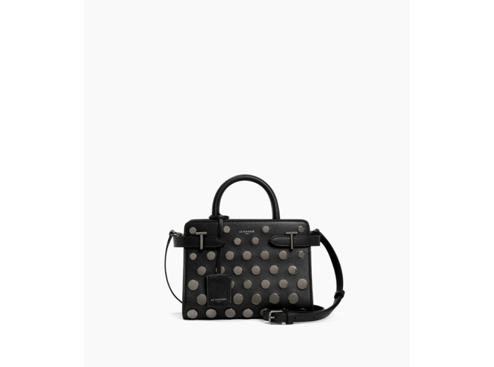 Petit sac à main Emilie en cuir lisse avec studs