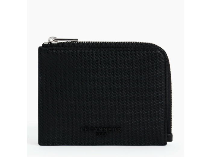 Porte cartes moyen zippé Emile en cuir signature T
