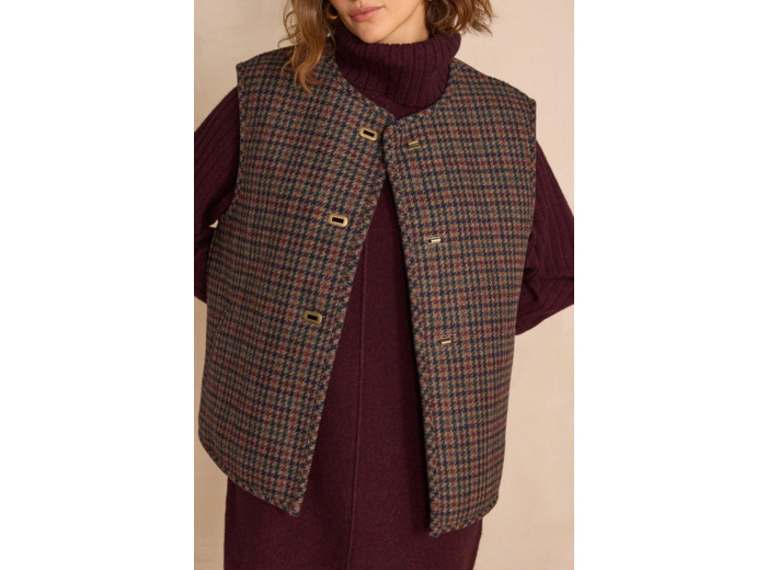 Gilet sans manches en laine bouclette SABRINA