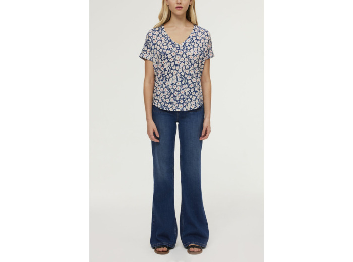 T-shirt col V à fleurs - MAILYNE
