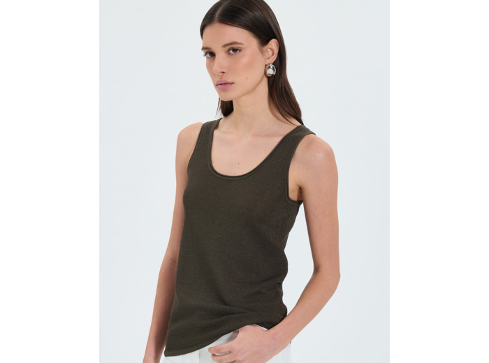 Débardeur kaki pailleté