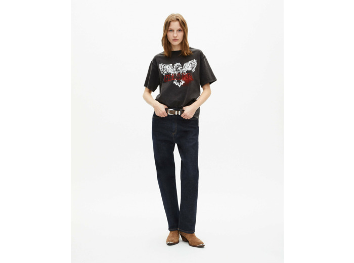 T-shirt manches courtes printe black washed