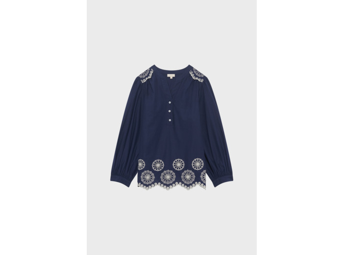 Blouse en coton à broderies - URATHA