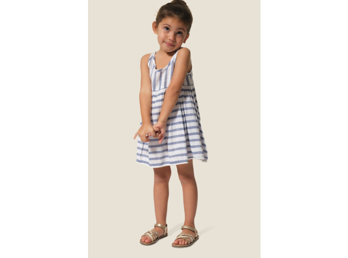 Robe fille à bretelles rayé Moucha