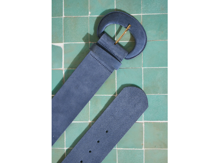 Ceinture large en croûte de cuir