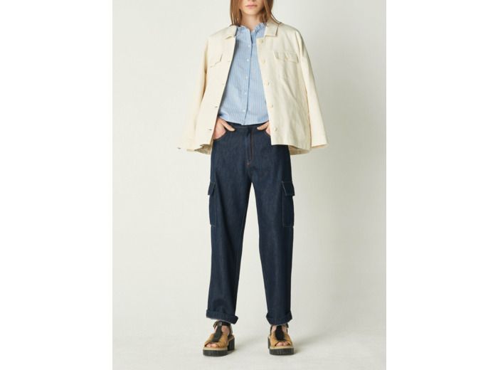 Jean babou bleu indigo