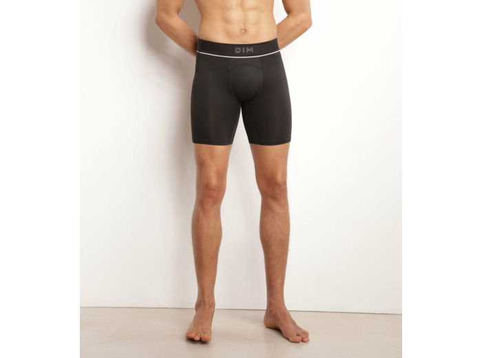 Boxer long homme en microfibre et mesh Noir Dim Move