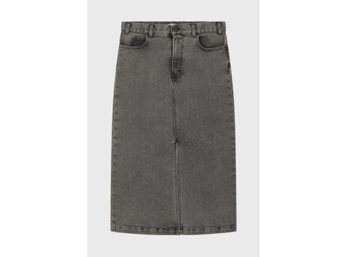 Jupe midi en denim anthracite - CLAUDIA