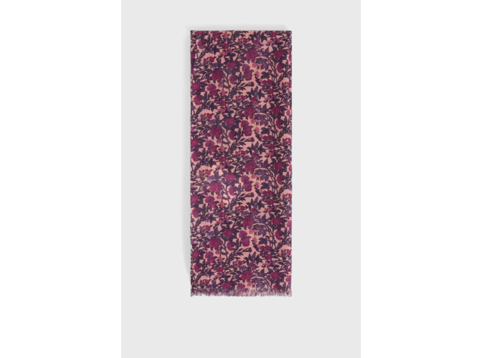 Echarpe à fleurs en laine et soie - DRINA