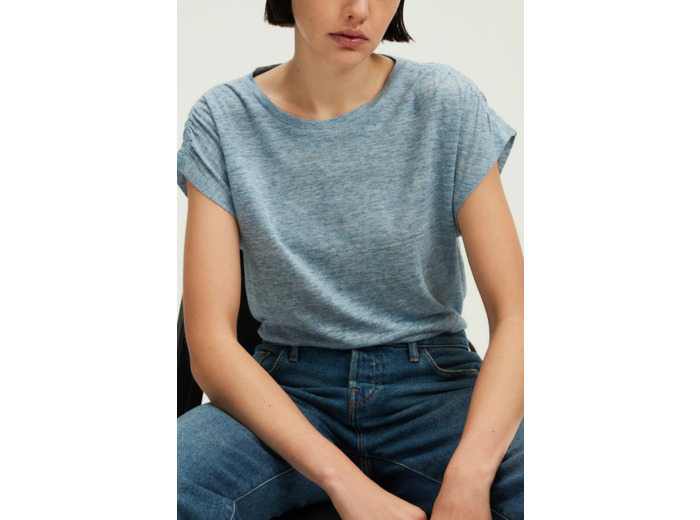 T-shirt en lin aux épaules froncées - GAIL