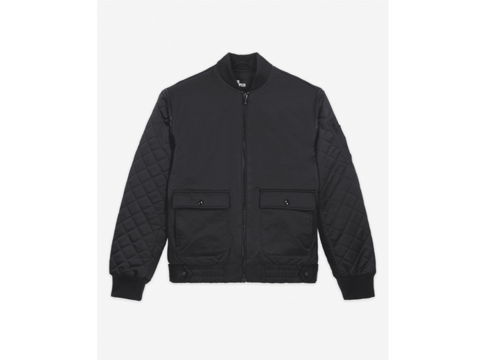 Bomber Bi Matire Satin Avec Details Reflective noir