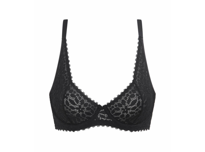 Soutien-gorge à armatures en dentelle florale Noir Daily Dentelle