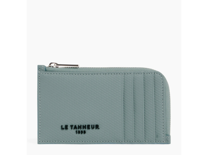 Porte carte large zippé Emile en cuir signature T