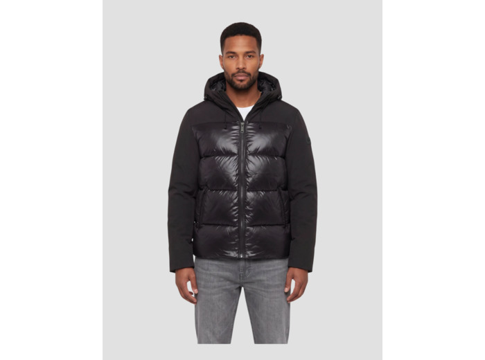 Blouson à capuche bi-matière