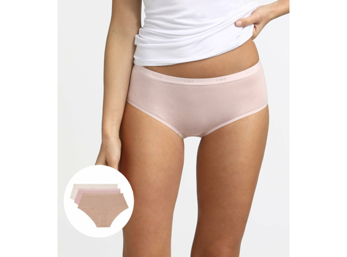Lot de 3 Boxers peau/rose/nacre Les Pockets Coton
