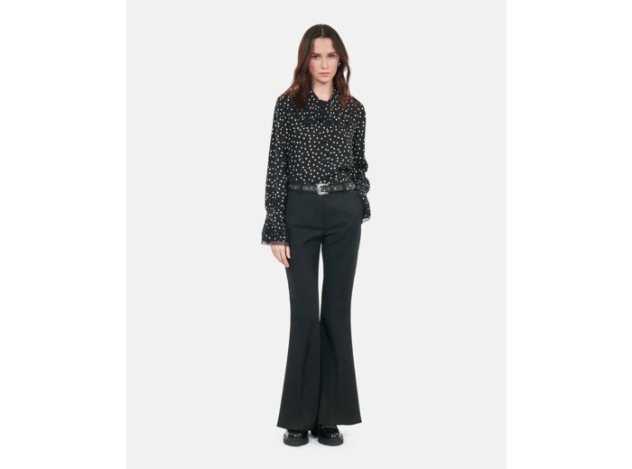 Chemise Noire À Pois black white
