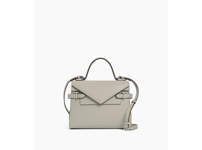 Sac à main double rabat moyen modèle Emilie en cuir grainé