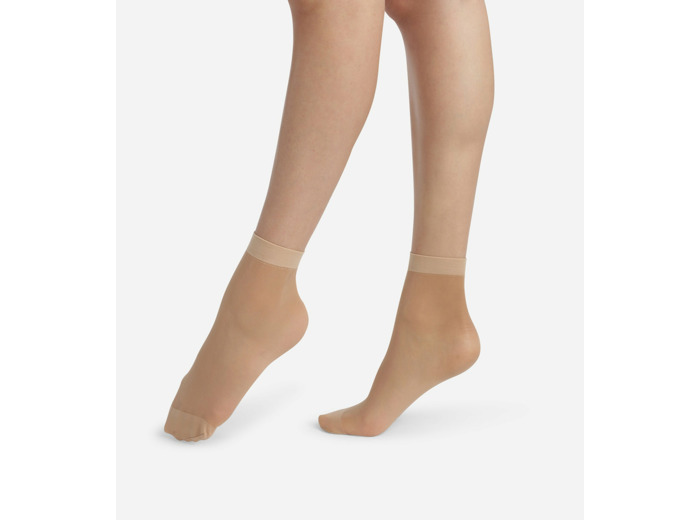 Lot de 2 paires de socquettes voile renforcé Beige Éclat Ultra Resist