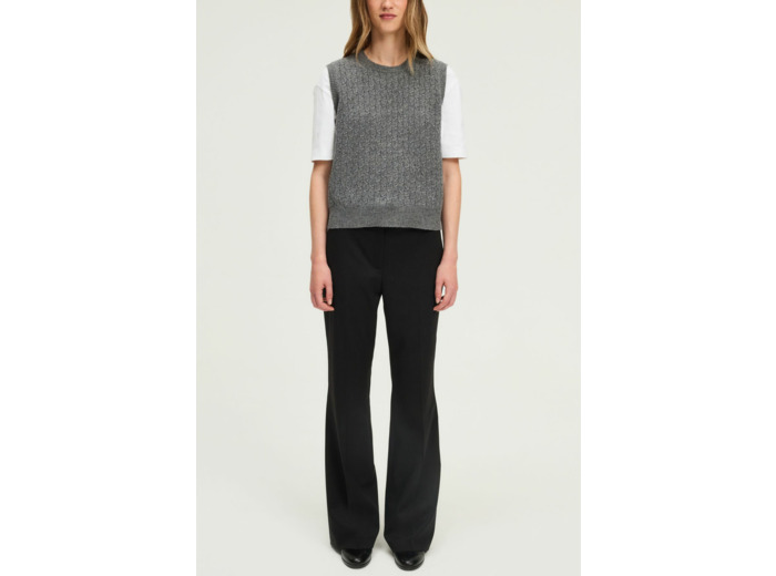 Pull à torsades en laine sans manche - ELWINNA
