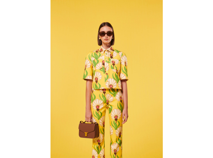 Top Thadea Jaune en Polyester