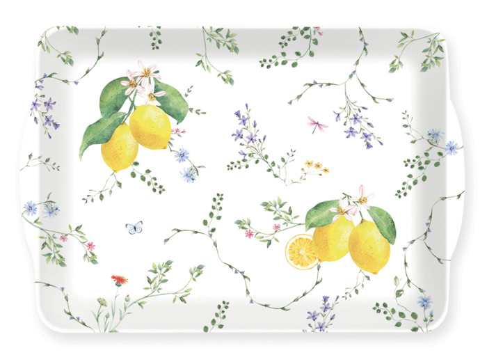 FLEURS ET CITRONS Plateau 33x22cm
