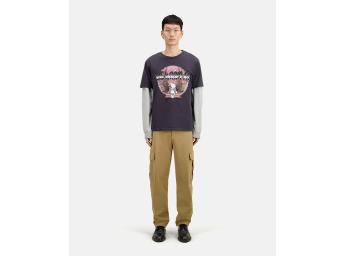 T-Shirt Avec Print Devant Vintage carbone
