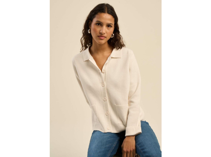 Gilet droit col chemise